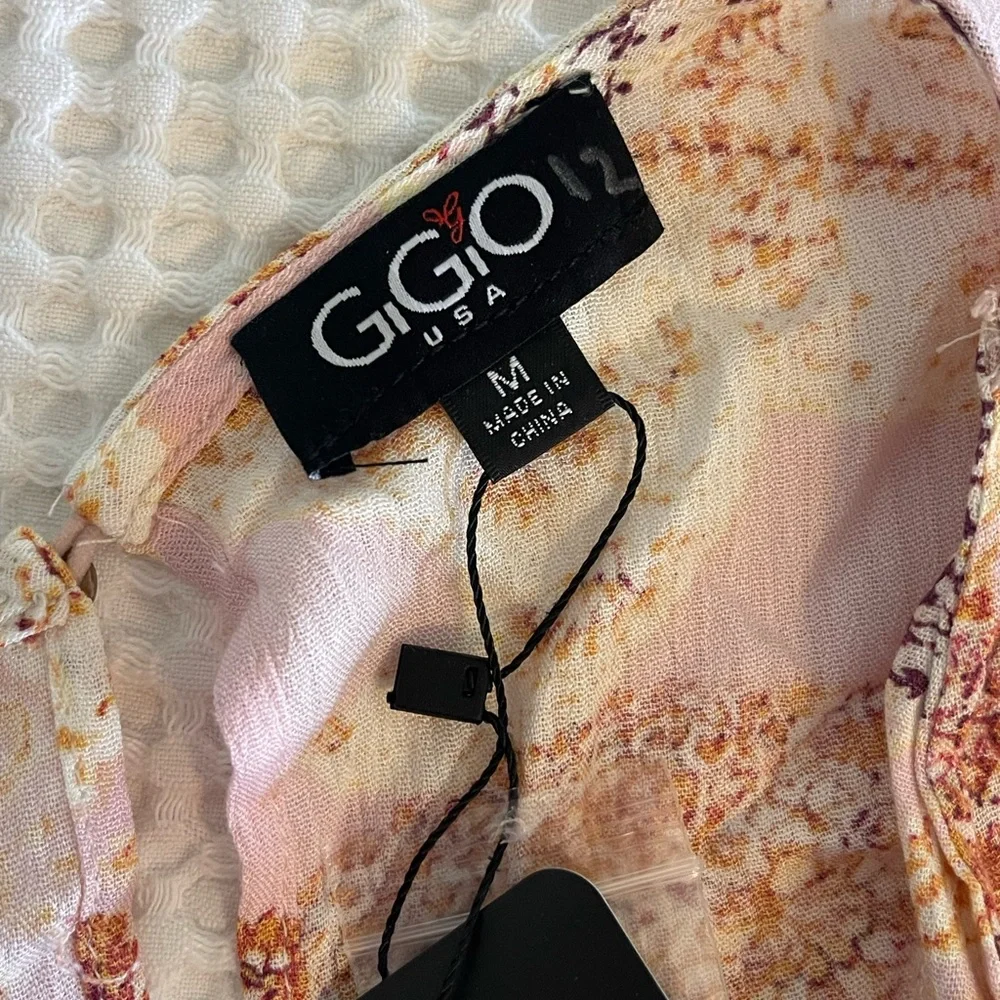 Gigio Floral Pink Maxi Dress with Ruffle Sleeves size M - Picture 5 of 5